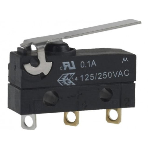 ZW10E15CD1; Microswitch SNAP ACTION; with lever; SPDT; 0.1A/125VAC; ON-(ON); HONEYWELL