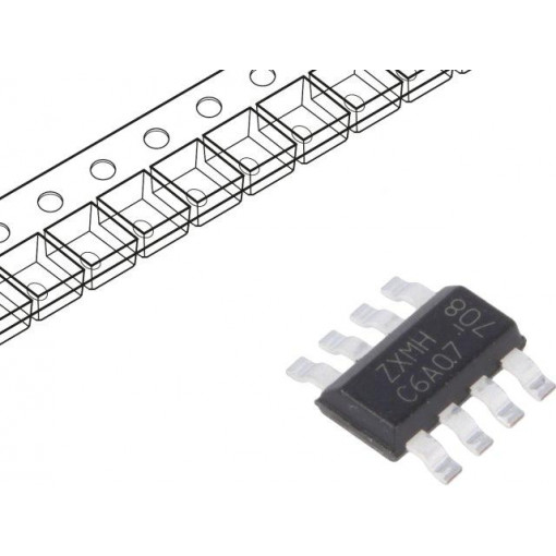 ZXMHC6A07T8TA; Transistor: N/P-MOSFET x2; unipolar; complementary; 60/-60V; 1.3W; DIODES INCORPORATED ZXMHC6A07T8TA; Transistor: N/P-MOSFET x2; unipolar; complementary; 60/-60V; 1.3W; DIODES INCORPORATED