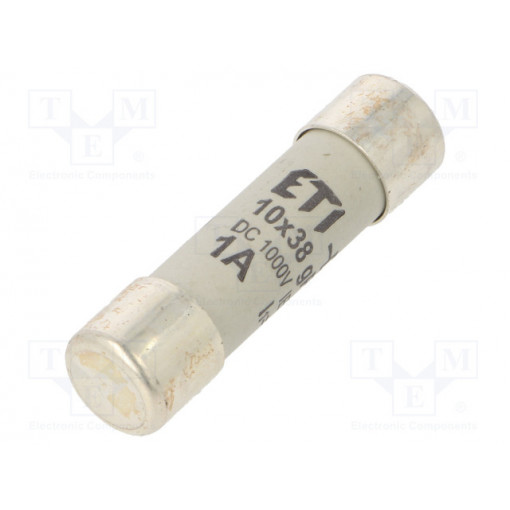 002625138; Fuse: fuse; gPV; 1A; 1000VDC; cylindrical; 10,3x38mm; ETI POLAM