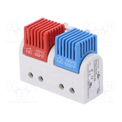 01163.0-00; Sensor: thermostat; Contacts: NC + NO; 5A; 250VAC; IP20; -40÷80°C; STEGO