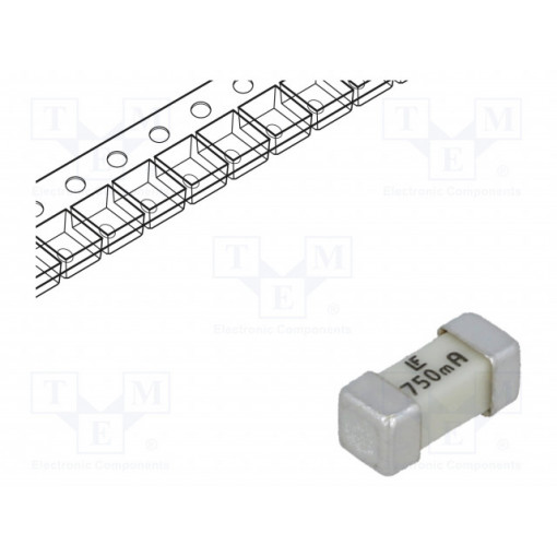 0453.750MR; Fuse: fuse; ultra rapid; 750mA; 125VAC; SMD; ceramic; Case: 2410; LITTELFUSE