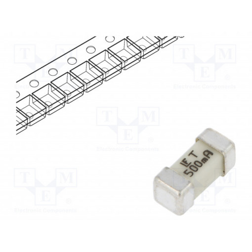 0454.500MR; Fuse: fuse; time-lag; 500mA; 125V; SMD; ceramic; Case: 2410; 454; LITTELFUSE 0454.500MR; Fuse: fuse; time-lag; 500mA; 125V; SMD; ceramic; Case: 2410; 454; LITTELFUSE