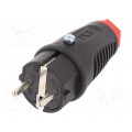 0522-SR; Connector: AC supply; male; plug; 2P+PE; 250VAC; 16A; for cable; PCE
