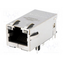0826-1X1T-GH-F; Socket; RJ45; PIN: 8; shielded,with LED; Layout: 8p8c; THT; angled; BEL FUSE 0826-1X1T-GH-F; Socket; RJ45; PIN: 8; shielded,with LED; Layout: 8p8c; THT; angled; BEL FUSE