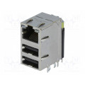 0862-1J1T-43-F; Socket; RJ45 + USB A; PIN: 8; shielded,with LED; Layout: 8p8c; THT; BEL FUSE 0862-1J1T-43-F; Socket; RJ45 + USB A; PIN: 8; shielded,with LED; Layout: 8p8c; THT; BEL FUSE