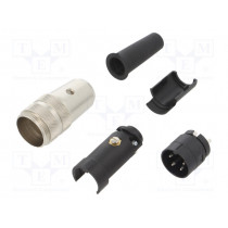 09 0309 00 04; Connector: M16; plug; male; soldering; for cable; PIN: 4; 6A; 250V; BINDER