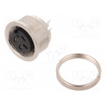 09 0312 00 04; Connector: M16; socket; female; soldering; PIN: 4; 6A; 250V; straight; BINDER