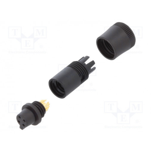 09 9764 70 04; Plug; Connector: circular; 719; female; PIN: 4; unshielded; 3A; IP40; BINDER