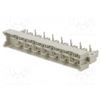 09061152932; Socket; DIN 41612; grounding contact; male; PIN: 15; THT; on PCBs; HARTING