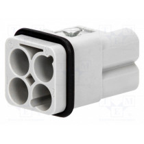 09120033051; Connector: rectangular; male; Han Q; PIN: 4; 3+PE; size 3A; crimped; HARTING