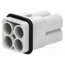 09120043051; Connector: rectangular; male; Han Q; PIN: 4; size 3A; w/o contacts; HARTING