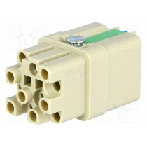 09120123101; Connector: rectangular; female; Han Q; PIN: 13; 12+PE; size 3A; 400V; HARTING