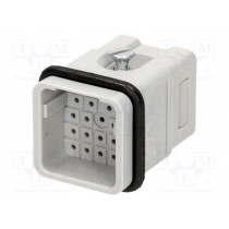 09120213001; Connector: rectangular; male; Han Q; PIN: 21; size 3A; w/o contacts; HARTING
