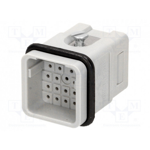 09120213001; Connector: rectangular; male; Han Q; PIN: 21; size 3A; w/o contacts; HARTING