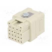 09120213101; Connector: rectangular; female; Han Q; PIN: 21; size 3A; crimped; HARTING