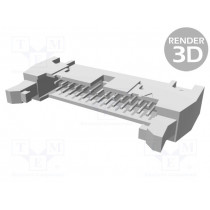 09185266904; Socket; IDC; male; PIN: 26; straight; with long latch; THT; 2.54mm; HARTING