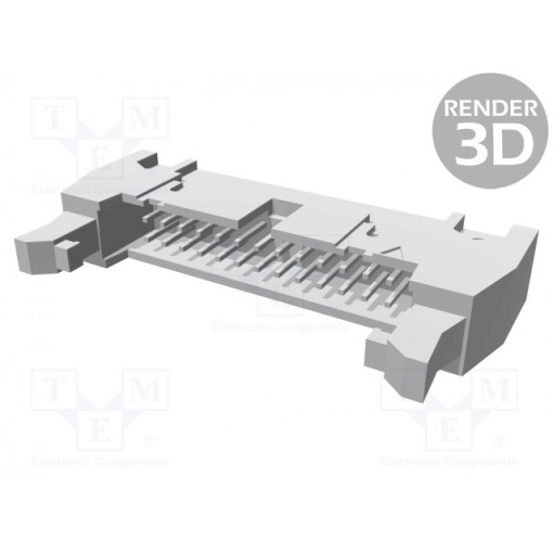 09185266904; Socket; IDC; male; PIN: 26; straight; with long latch; THT; 2.54mm; HARTING