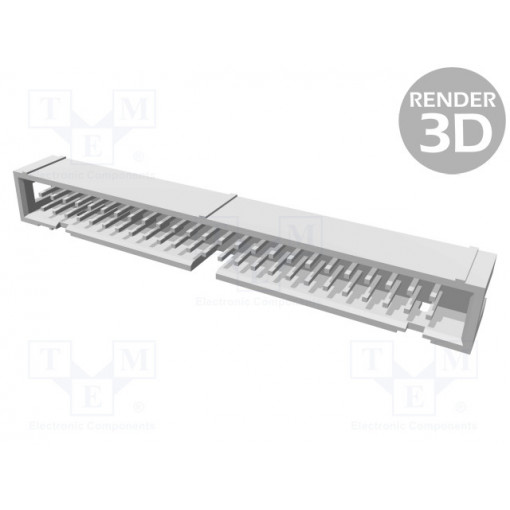 09185506324; Socket; IDC; male; PIN: 50; straight; THT; 2.54mm; Layout: 2x25; HARTING