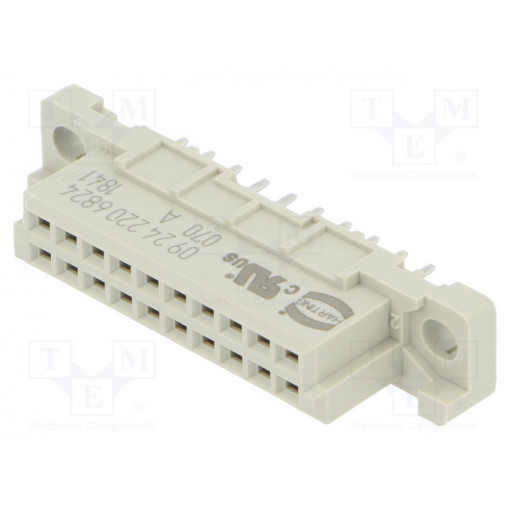 09242206824; DIN 41612; type 3B; female; PIN: 20; THT; HARTING