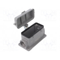 09300161260; Han B Base SM LC 4 Pegs plast cover Pg21; HARTING