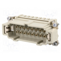 09330162602; Connector: rectangular; male; Han E; PIN: 16; 16+PE; size 16B; 16A; HARTING