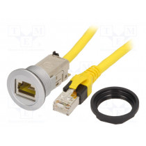 09454521509; RJ45 socket; 22mm; har-port; -25÷70°C; Ø22.3mm; IP20; Len: 1m; HARTING