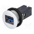 09454521902; USB socket; 22mm; har-port; -25÷70°C; Ø22.3mm; IP20; Colour: silver; HARTING