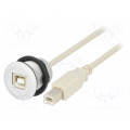 09454521910; USB socket; 22mm; har-port; -25÷70°C; Ø22.3mm; IP20; Colour: silver; HARTING