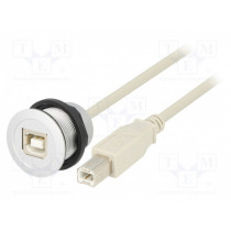 09454521910; USB socket; 22mm; har-port; -25÷70°C; Ø22.3mm; IP20; Colour: silver; HARTING