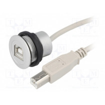 09454521911; USB socket; 22mm; har-port; -25÷70°C; Ø22.3mm; IP20; Colour: silver; HARTING