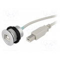 09454521912; USB socket; 22mm; har-port; -25÷70°C; Ø22.3mm; IP20; Colour: silver; HARTING