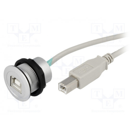 09454521912; USB socket; 22mm; har-port; -25÷70°C; Ø22.3mm; IP20; Colour: silver; HARTING