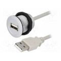 09454521920; USB socket; 22mm; har-port; -25÷70°C; Ø22.3mm; IP20; Colour: silver; HARTING