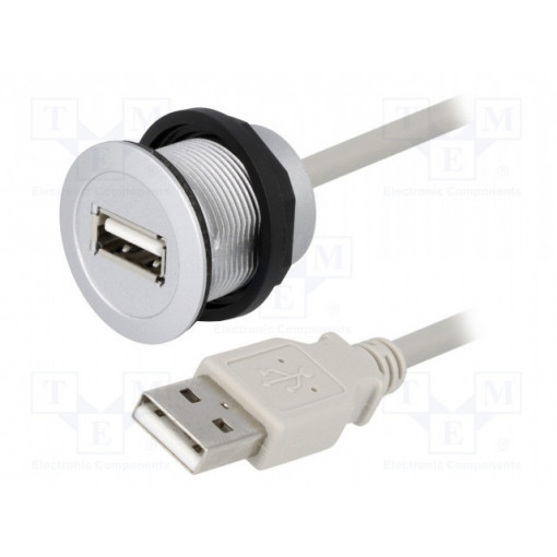 09454521920; USB socket; 22mm; har-port; -25÷70°C; Ø22.3mm; IP20; Colour: silver; HARTING