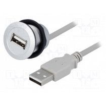 09454521921; USB socket; 22mm; har-port; -25÷70°C; Ø22.3mm; IP20; Colour: silver; HARTING