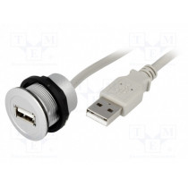 09454521922; USB socket; 22mm; har-port; -25÷70°C; Ø22.3mm; IP20; Colour: silver; HARTING