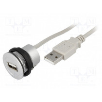 09454521924; USB socket; 22mm; har-port; -25÷70°C; Ø22.3mm; IP20; Colour: silver; HARTING