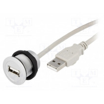 09454521925; USB socket; 22mm; har-port; -25÷70°C; Ø22.3mm; IP20; Colour: silver; HARTING