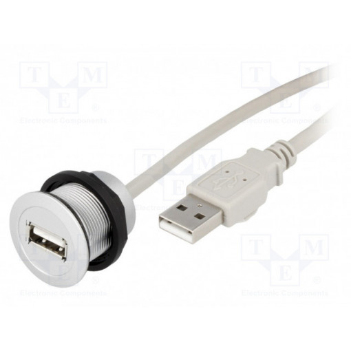 09454521925; USB socket; 22mm; har-port; -25÷70°C; Ø22.3mm; IP20; Colour: silver; HARTING