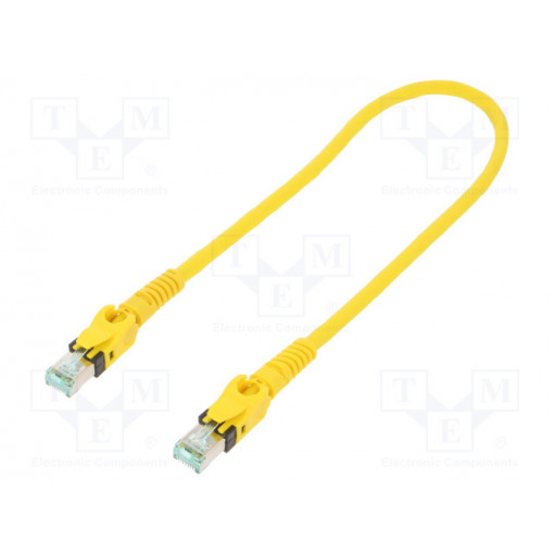 09488484745005; Patch cord; S/FTP; 6a; stranded; Cu; PUR; yellow; 0.5m; halogen free; HARTING
