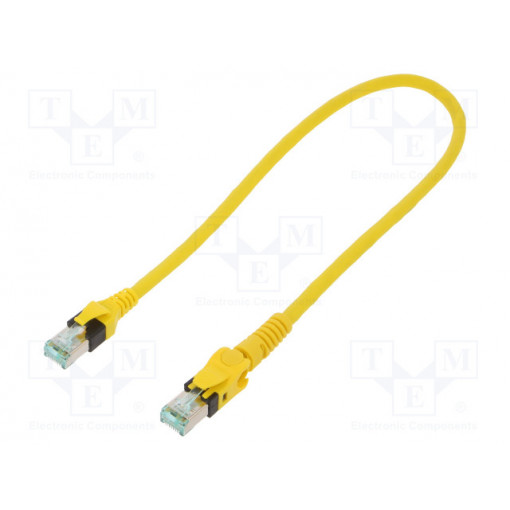 09488547745005; Patch cord; S/FTP; 6a; stranded; Cu; PUR; yellow; 0.5m; halogen free; HARTING