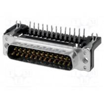 09653626812; D-Sub; PIN: 25; socket; male; angled 90°; THT; UNC4-40; HARTING