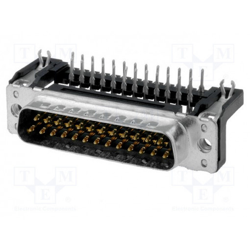 09653626812; D-Sub; PIN: 25; socket; male; angled 90°; THT; UNC4-40; HARTING