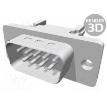 09661286702; D-Sub; PIN: 9; plug; male; for ribbon cable; IDC; UNC4-40; 1.27mm; HARTING