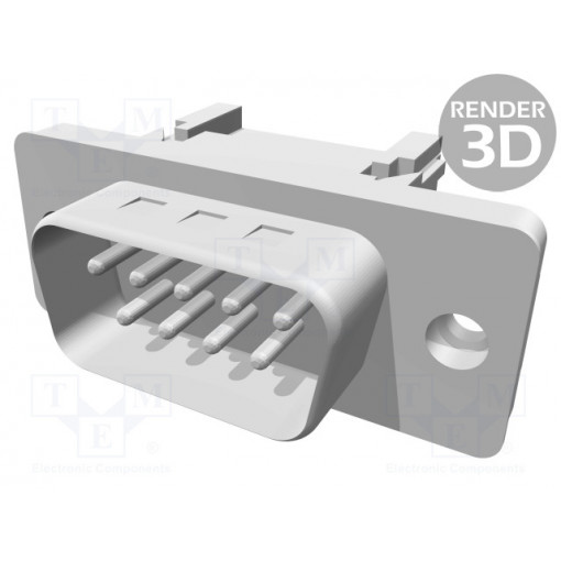 09661286702; D-Sub; PIN: 9; plug; male; for ribbon cable; IDC; UNC4-40; 1.27mm; HARTING