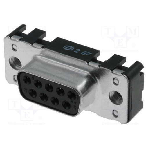09661516511; D-Sub; PIN: 9; socket; female; straight; THT; M3; Type: PCB snap-in; HARTING