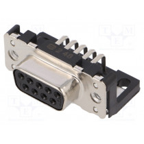 09661526612; D-Sub; PIN: 9; socket; female; angled 90°; THT; UNC4-40; HARTING