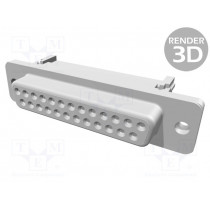 09663186502; D-Sub; PIN: 25; plug; female; for ribbon cable; IDC; UNC4-40; 1.27mm; HARTING