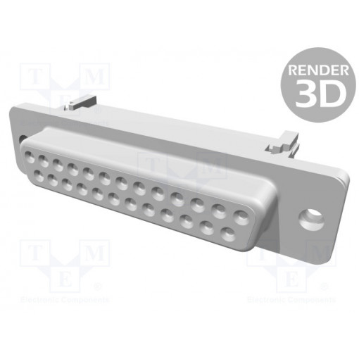 09663186502; D-Sub; PIN: 25; plug; female; for ribbon cable; IDC; UNC4-40; 1.27mm; HARTING