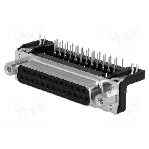 09663526613; D-Sub; PIN: 25; socket; female; angled 90°; THT; UNC4-40; HARTING